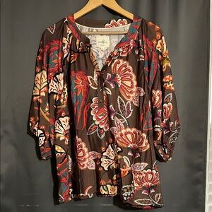 Umgee Multicolor Floral Blouse Large
